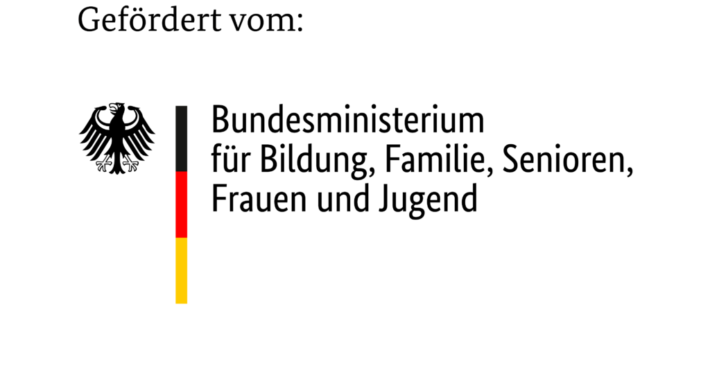 Förderlogo: Bundesministerium für Bildung, Familie, Senioren, Frauen und Jugend - Farbig
